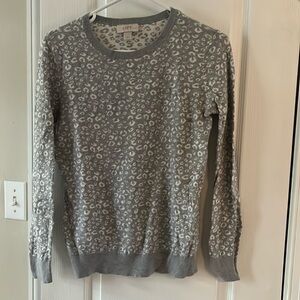 100% Cotton gray cheetah print sweater